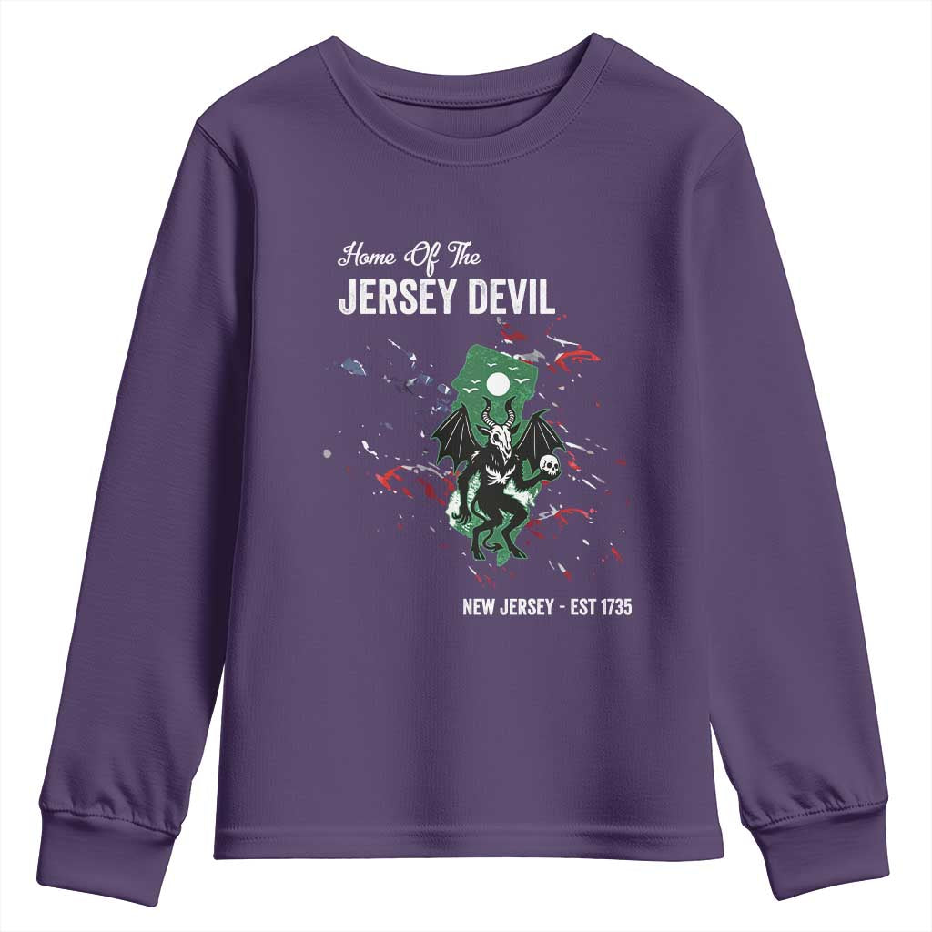Jersey Devil Youth Sweatshirt Home Of New Jersey Est 1735 Cryptid Gift - Wonder Print Shop