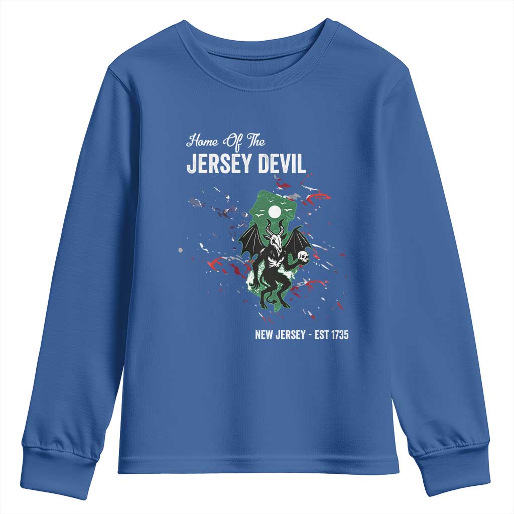 Jersey Devil Youth Sweatshirt Home Of New Jersey Est 1735 Cryptid Gift - Wonder Print Shop