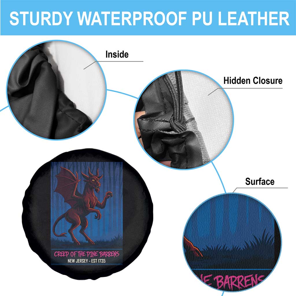 Jersey Devil Spare Tire Cover Creep Of The Pine Barrens New Jersey Est 1735 - Wonder Print Shop