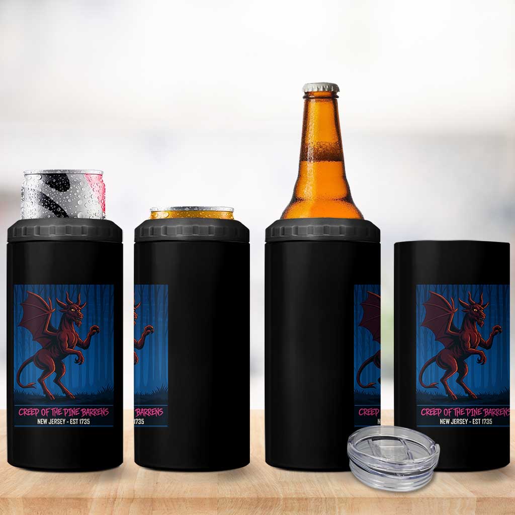 Jersey Devil 4 in 1 Can Cooler Tumbler Creep Of The Pine Barrens New Jersey Est 1735