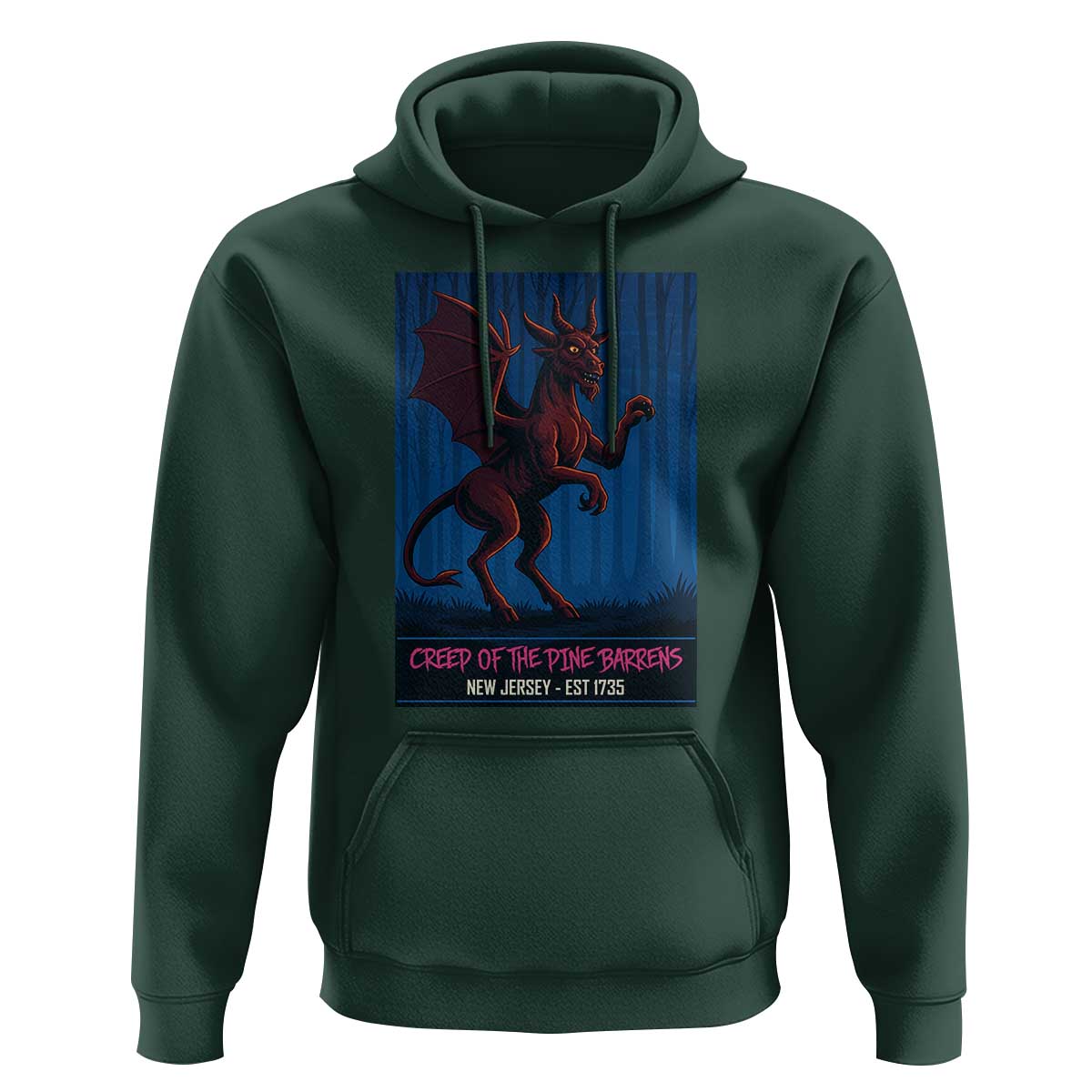 Jersey Devil Hoodie Creep Of The Pine Barrens New Jersey Est 1735 - Wonder Print Shop