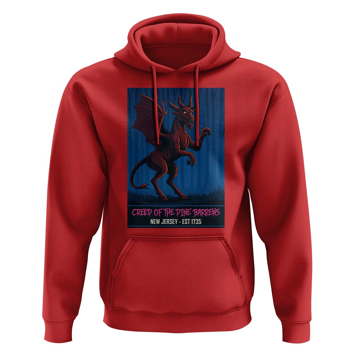Jersey Devil Hoodie Creep Of The Pine Barrens New Jersey Est 1735 - Wonder Print Shop