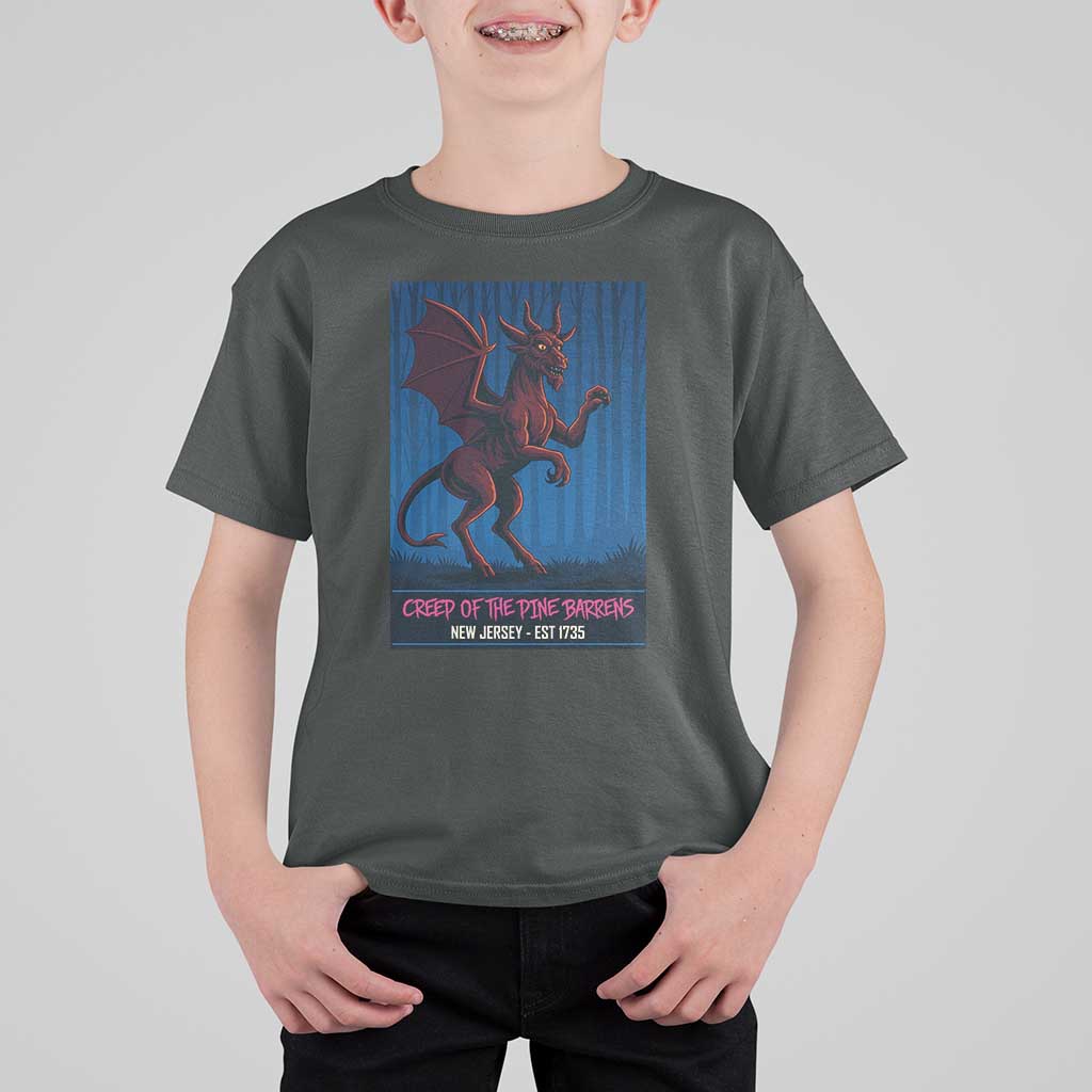 Jersey Devil T Shirt For Kid Creep Of The Pine Barrens New Jersey Est 1735 - Wonder Print Shop