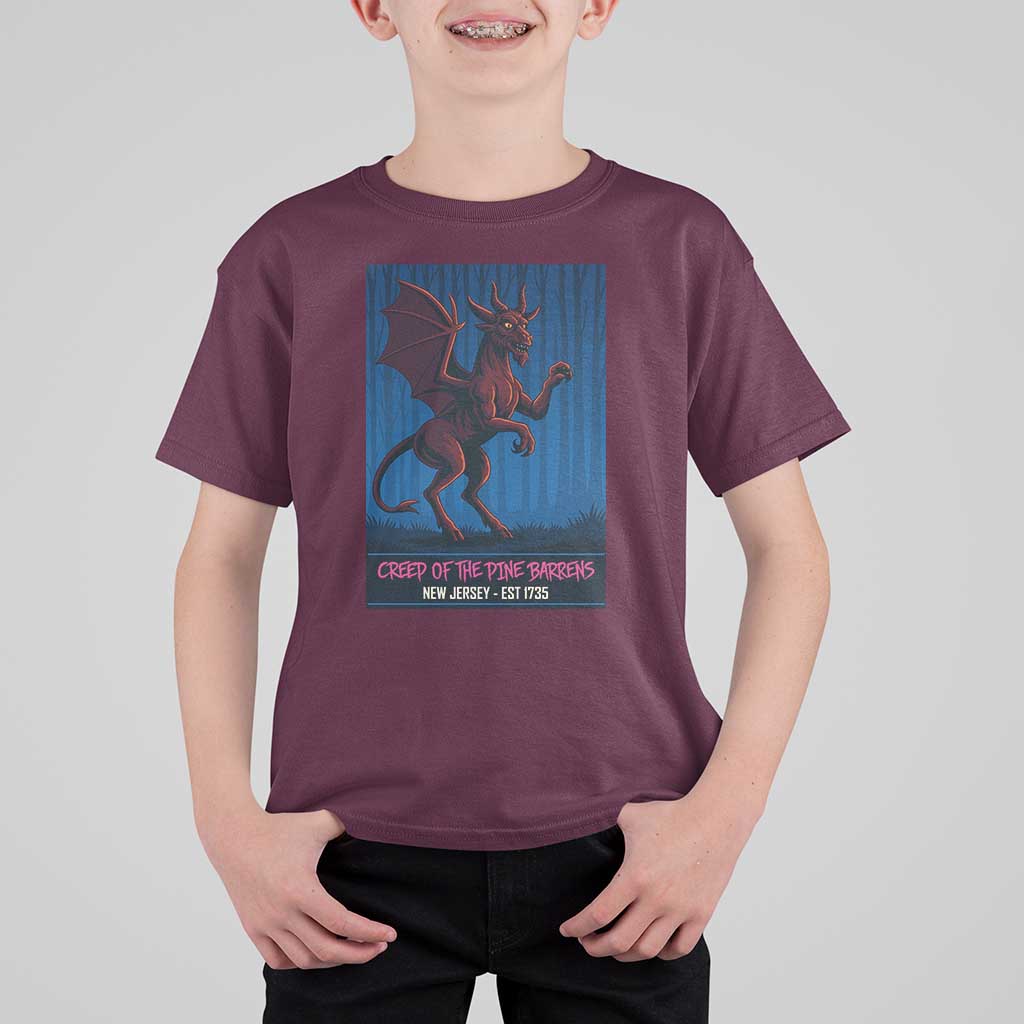 Jersey Devil T Shirt For Kid Creep Of The Pine Barrens New Jersey Est 1735 - Wonder Print Shop