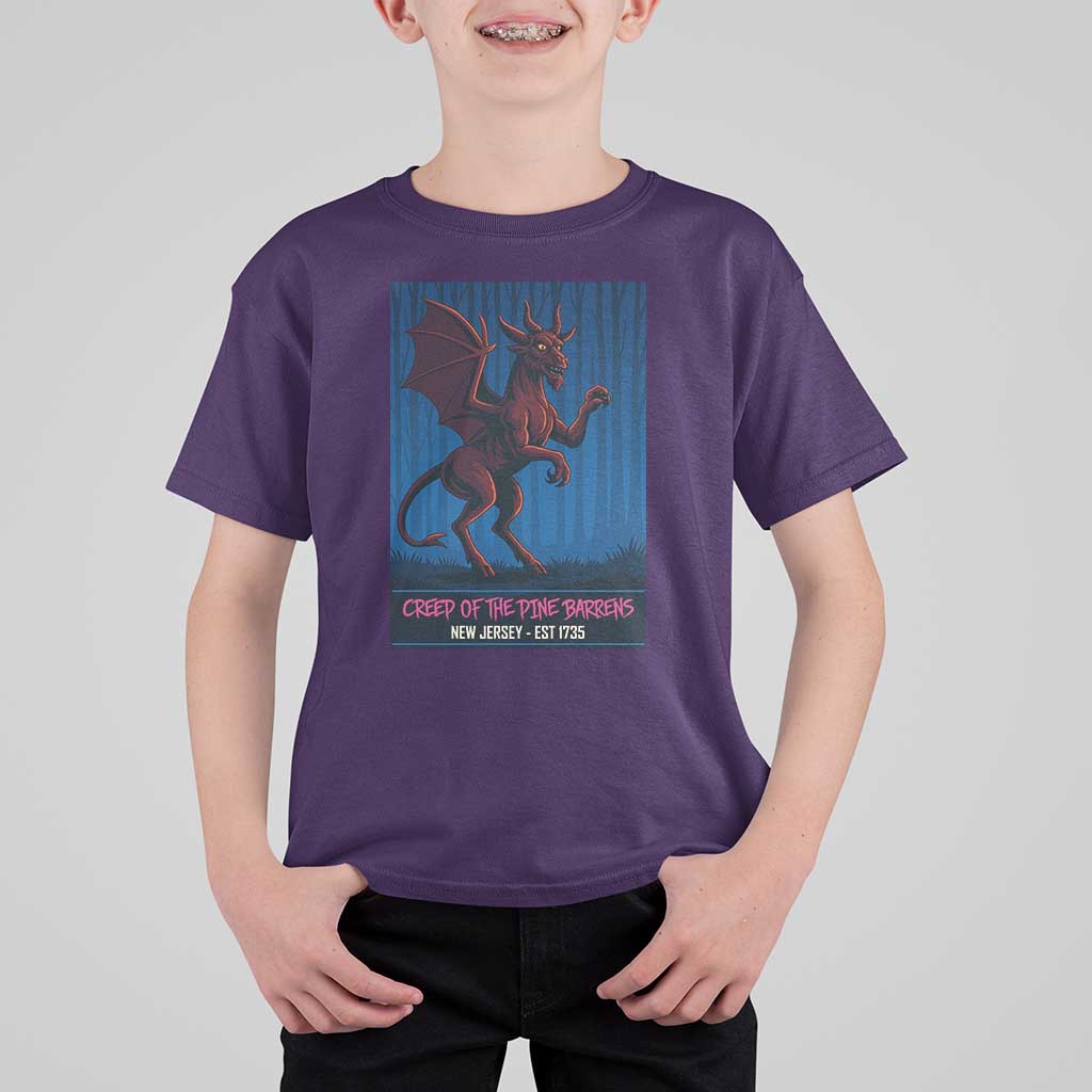 Jersey Devil T Shirt For Kid Creep Of The Pine Barrens New Jersey Est 1735 - Wonder Print Shop