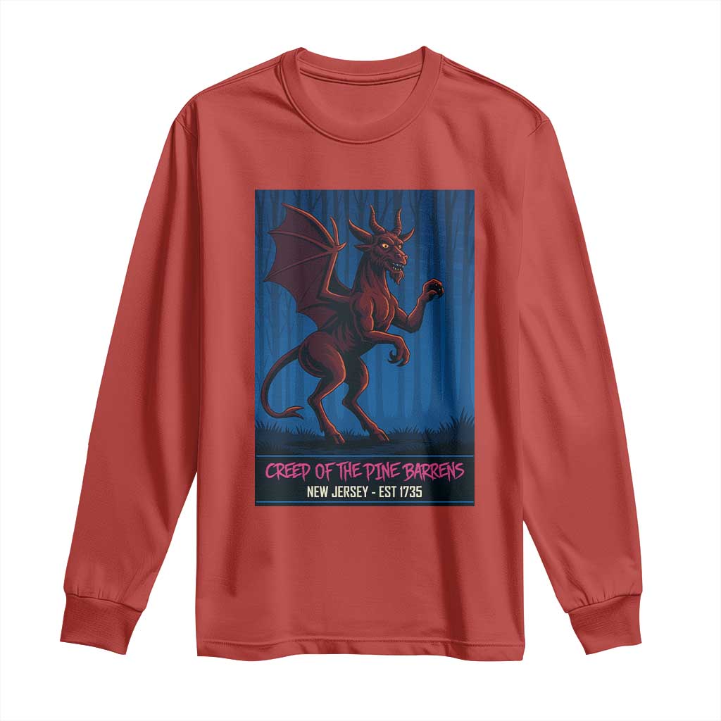 Jersey Devil Long Sleeve Shirt Creep Of The Pine Barrens New Jersey Est 1735 - Wonder Print Shop