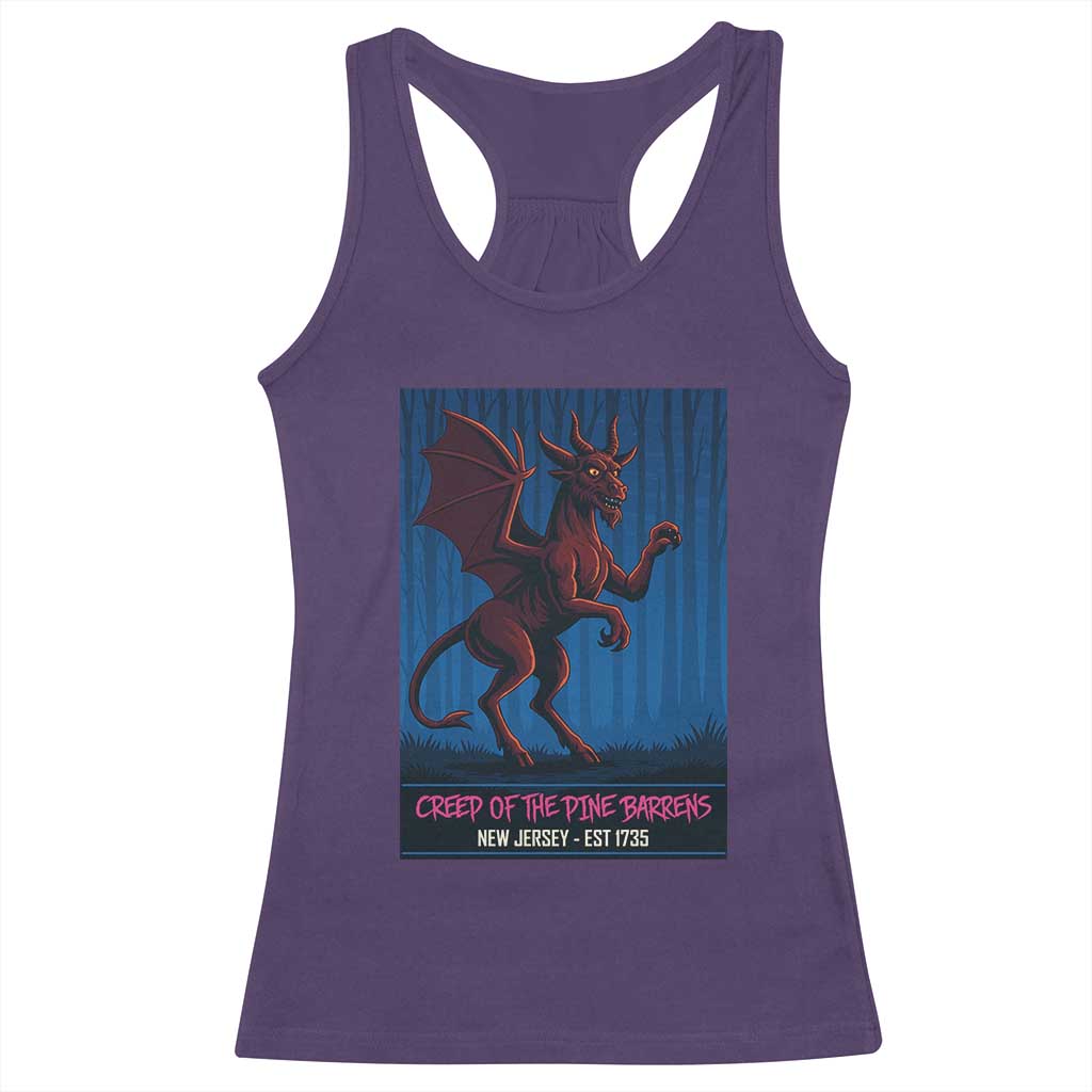 Jersey Devil Racerback Tank Top Creep Of The Pine Barrens New Jersey Est 1735 - Wonder Print Shop