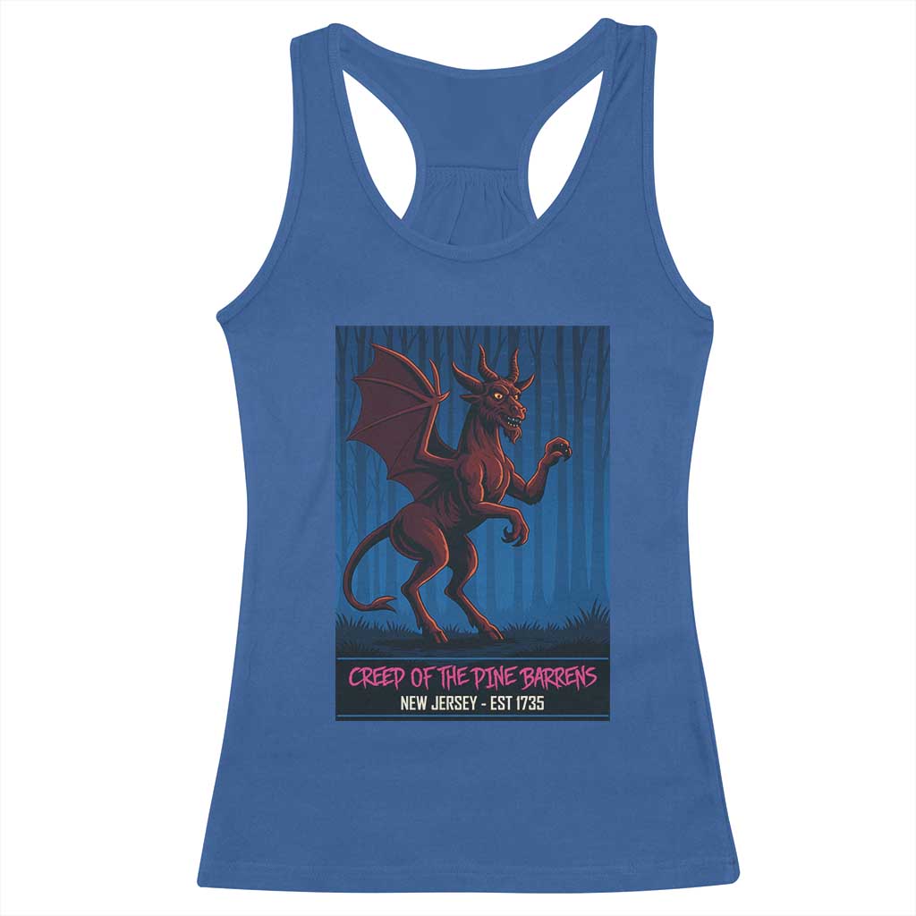 Jersey Devil Racerback Tank Top Creep Of The Pine Barrens New Jersey Est 1735 - Wonder Print Shop