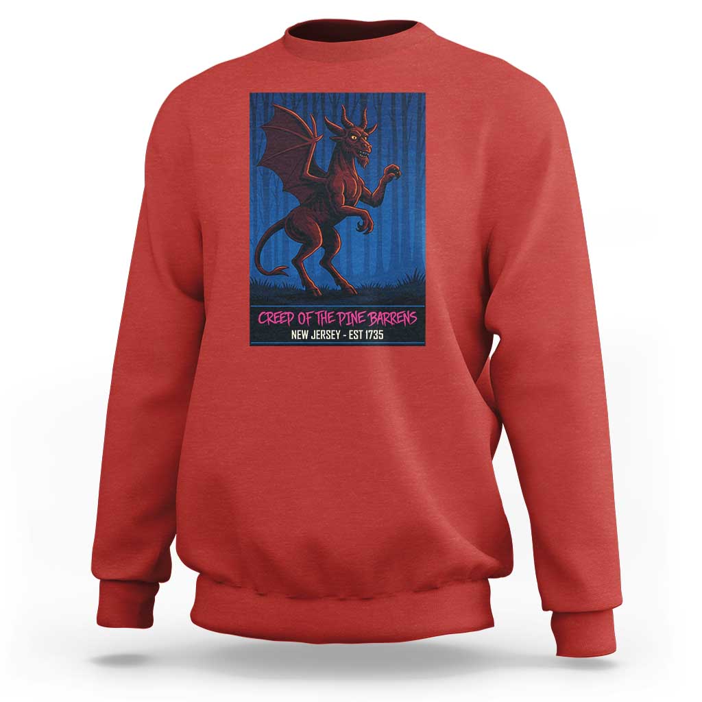 Jersey Devil Sweatshirt Creep Of The Pine Barrens New Jersey Est 1735 - Wonder Print Shop