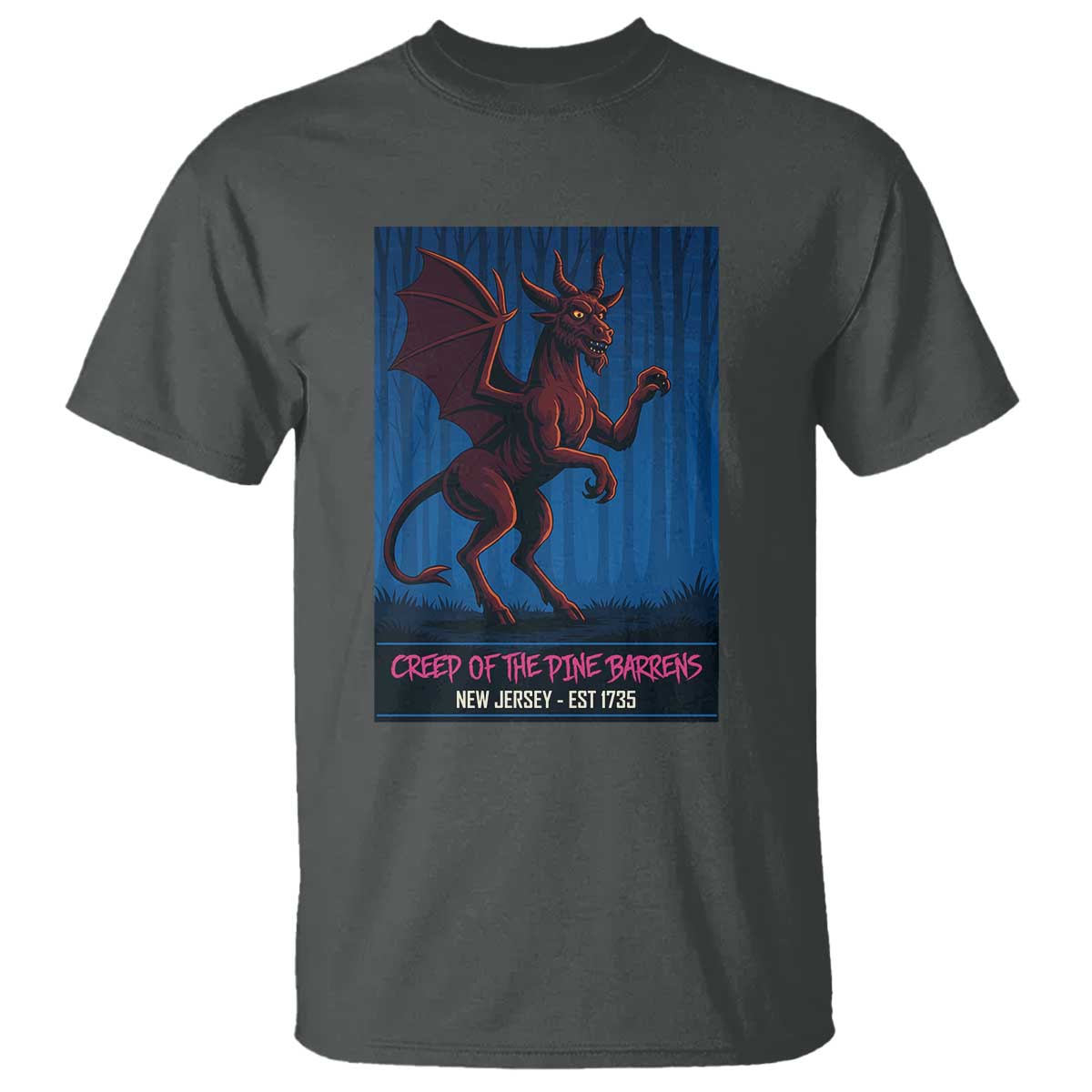 Jersey Devil T Shirt Creep Of The Pine Barrens New Jersey Est 1735 - Wonder Print Shop