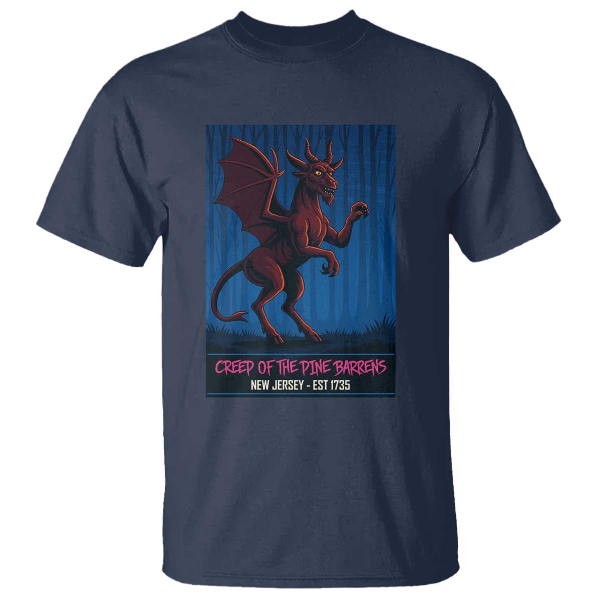 Jersey Devil T Shirt Creep Of The Pine Barrens New Jersey Est 1735 - Wonder Print Shop