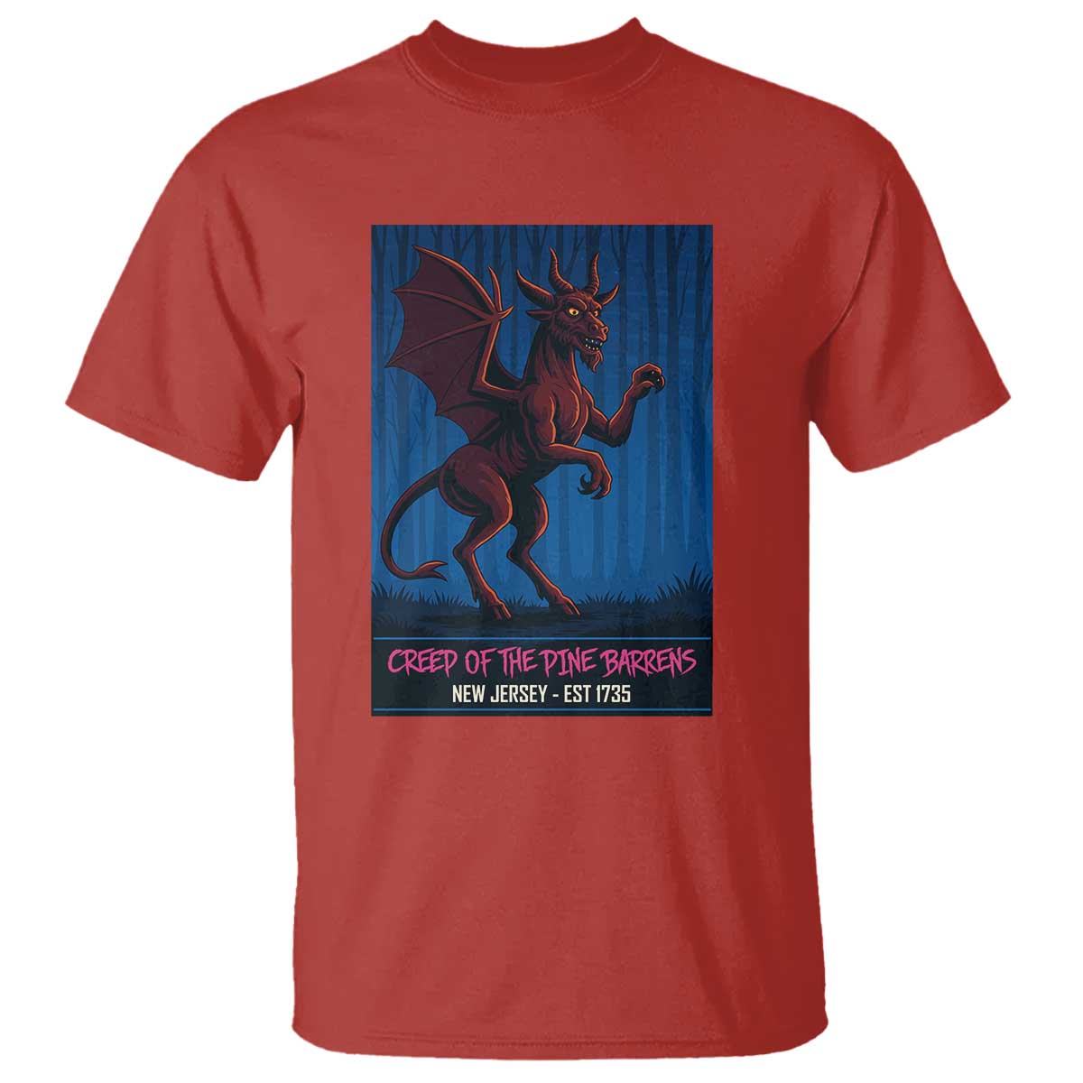 Jersey Devil T Shirt Creep Of The Pine Barrens New Jersey Est 1735 - Wonder Print Shop