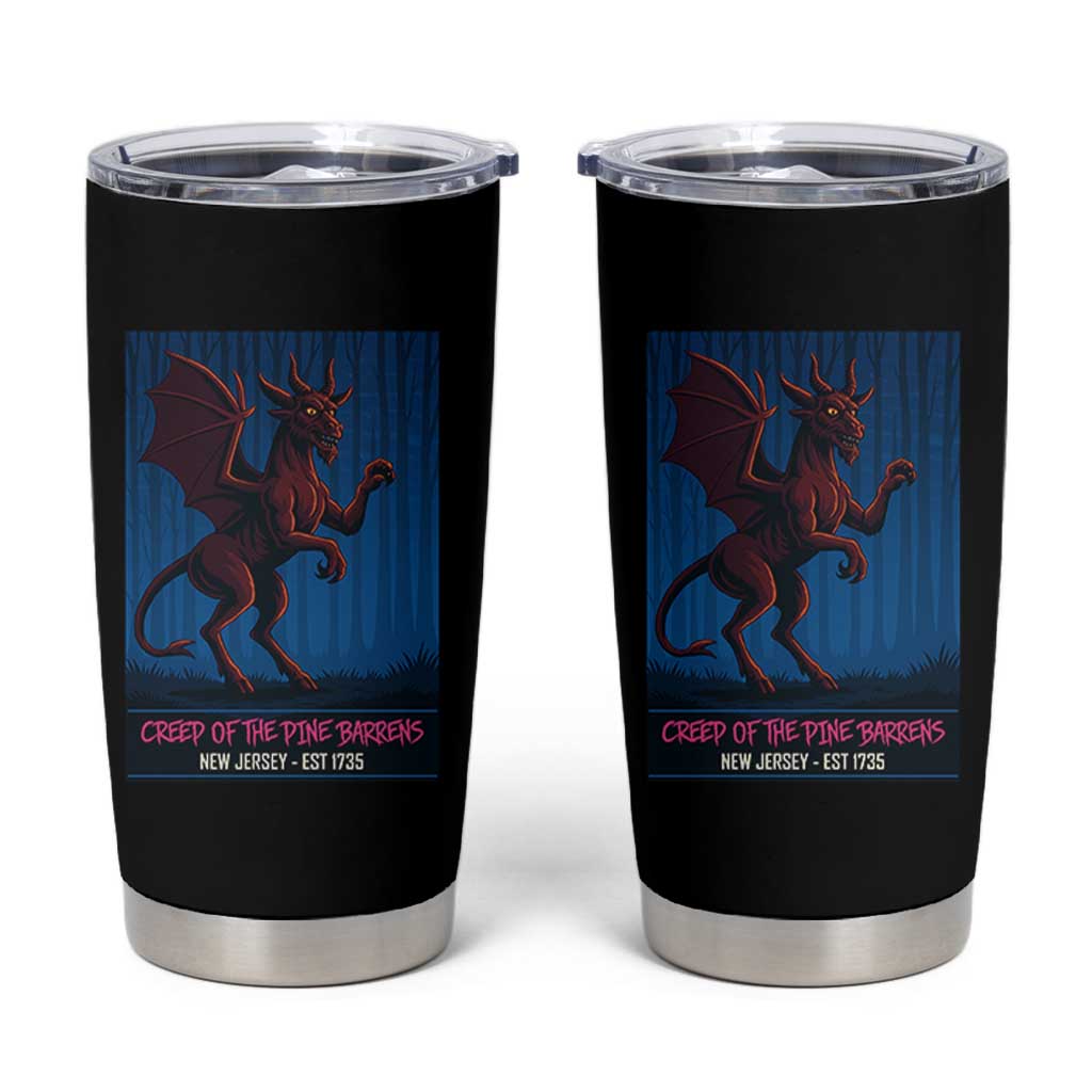Jersey Devil Tumbler Cup Creep Of The Pine Barrens New Jersey Est 1735