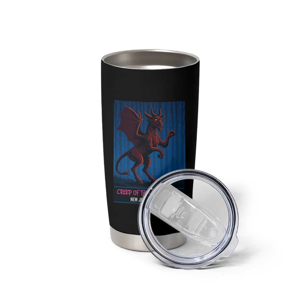 Jersey Devil Tumbler Cup Creep Of The Pine Barrens New Jersey Est 1735