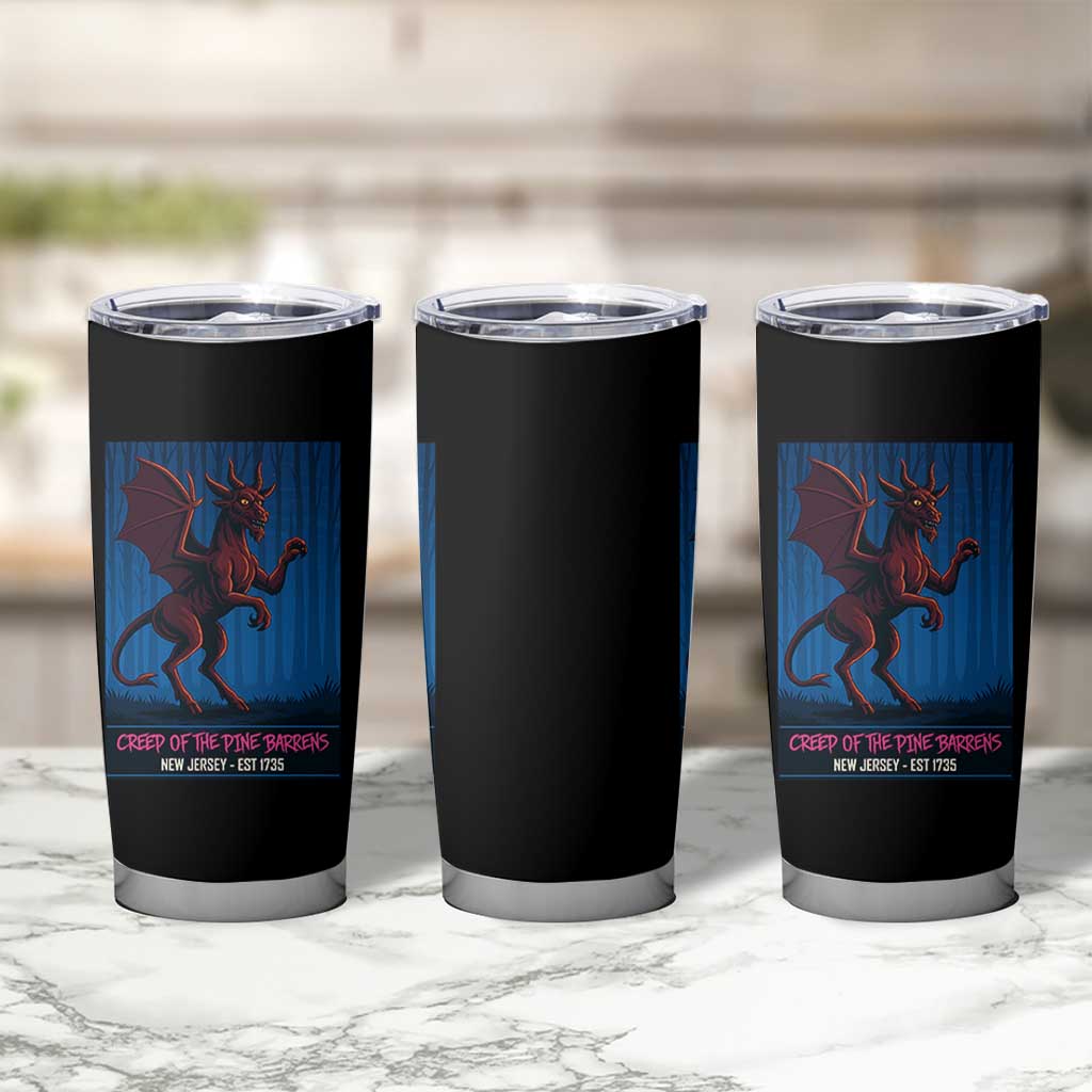 Jersey Devil Tumbler Cup Creep Of The Pine Barrens New Jersey Est 1735