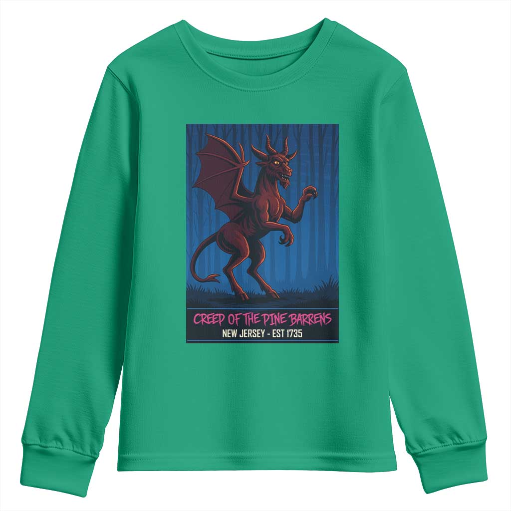 Jersey Devil Youth Sweatshirt Creep Of The Pine Barrens New Jersey Est 1735 - Wonder Print Shop
