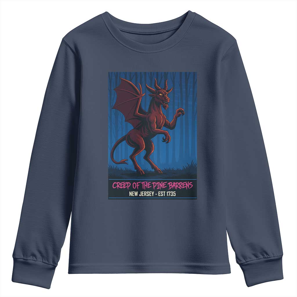Jersey Devil Youth Sweatshirt Creep Of The Pine Barrens New Jersey Est 1735 - Wonder Print Shop