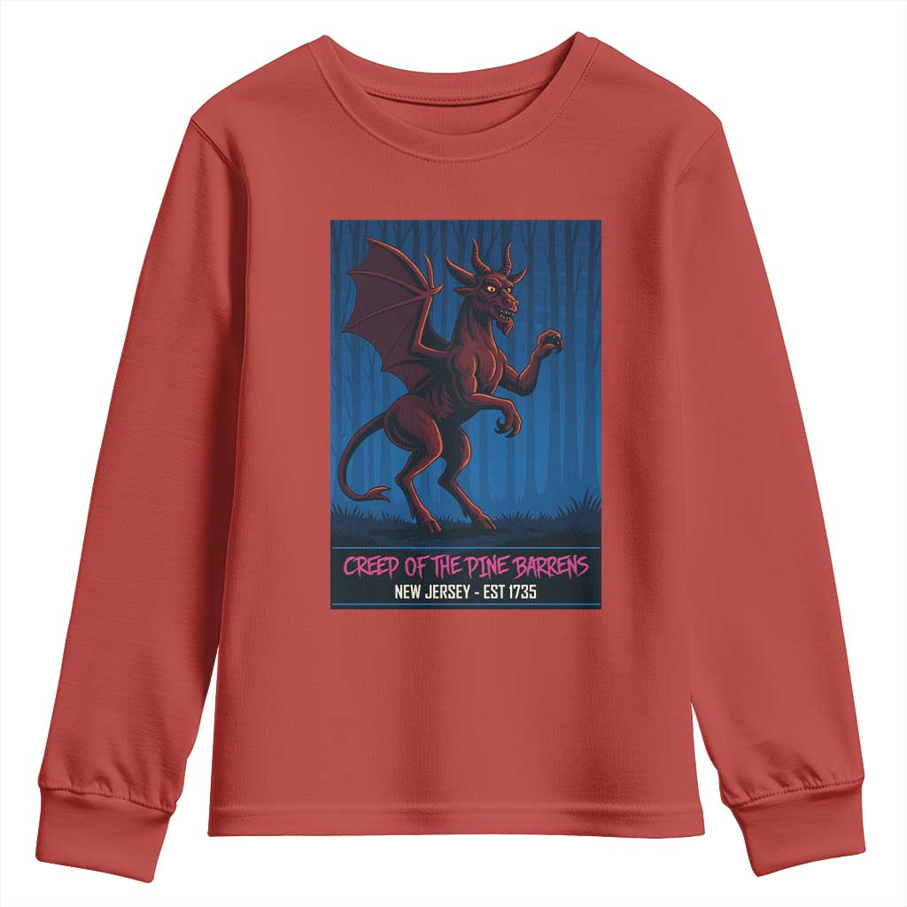 Jersey Devil Youth Sweatshirt Creep Of The Pine Barrens New Jersey Est 1735 - Wonder Print Shop