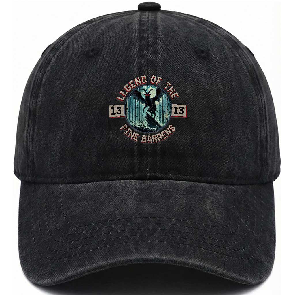 Jersey Devil Washed Cotton Baseball Cap Cryptid Gift Legend Of The Pine Barrens