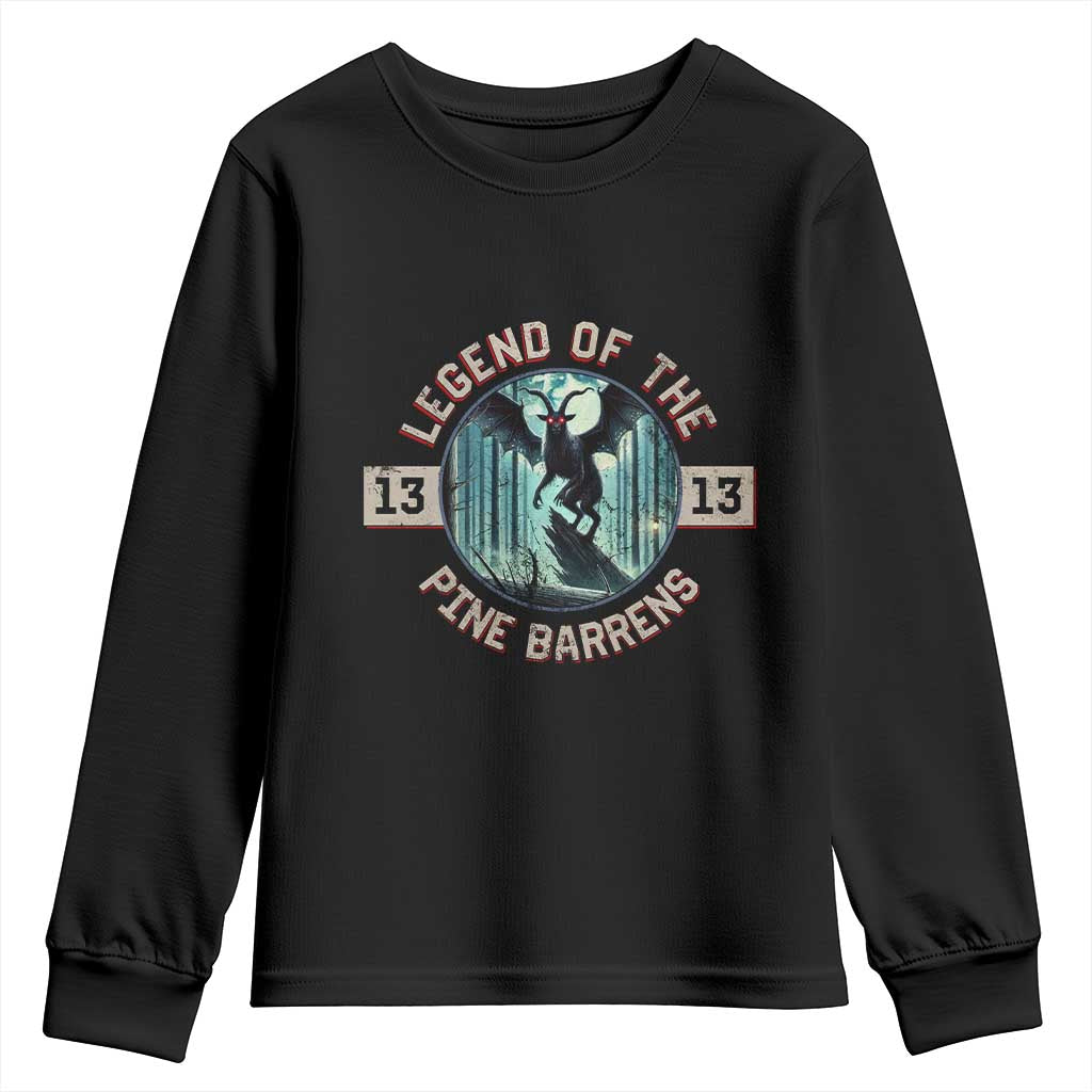 Jersey Devil Youth Sweatshirt Cryptid Gift Legend Of The Pine Barrens - Wonder Print Shop