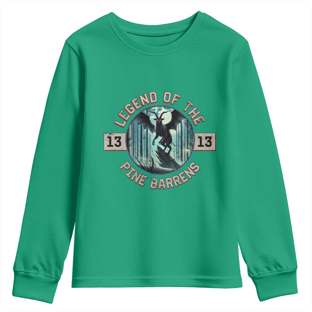 Jersey Devil Youth Sweatshirt Cryptid Gift Legend Of The Pine Barrens - Wonder Print Shop