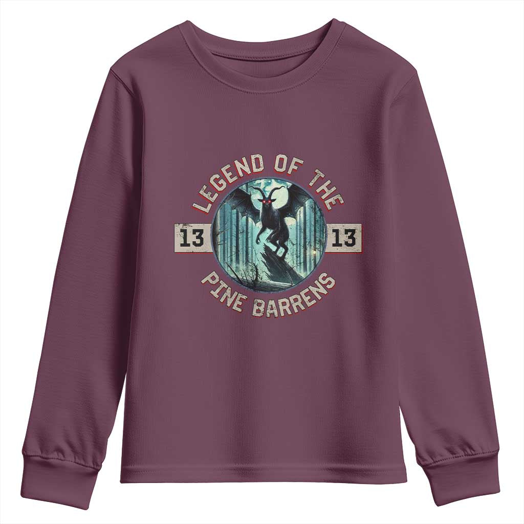 Jersey Devil Youth Sweatshirt Cryptid Gift Legend Of The Pine Barrens - Wonder Print Shop