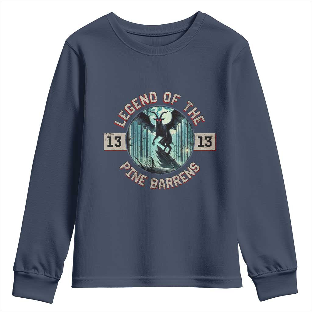 Jersey Devil Youth Sweatshirt Cryptid Gift Legend Of The Pine Barrens - Wonder Print Shop
