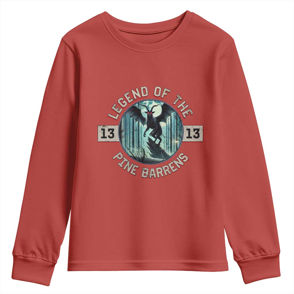Jersey Devil Youth Sweatshirt Cryptid Gift Legend Of The Pine Barrens - Wonder Print Shop