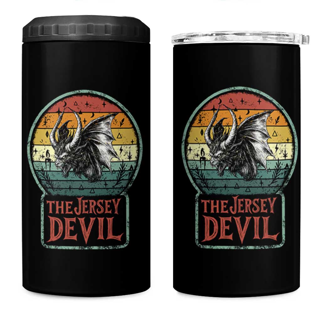 The Jersey Devil 4 in 1 Can Cooler Tumbler Retro Vintage New Jersey Cryptid