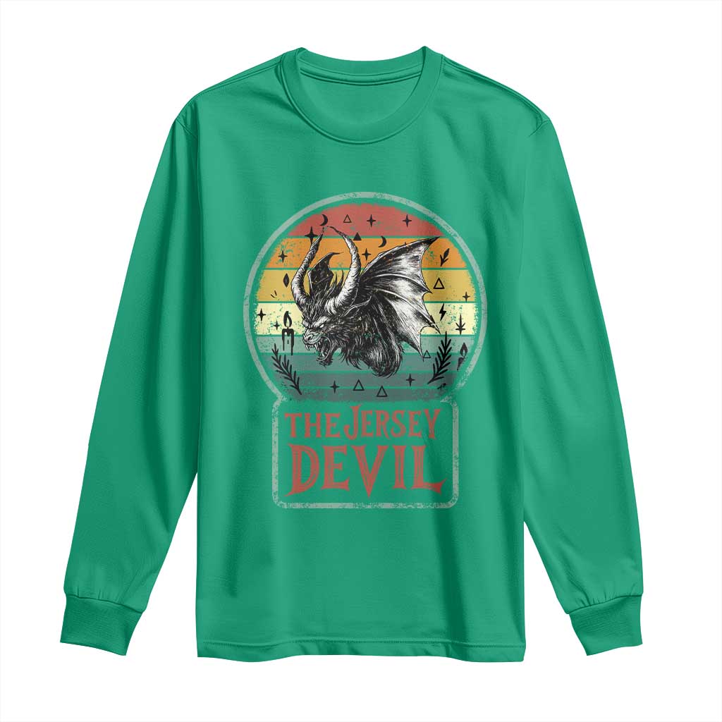 The Jersey Devil Long Sleeve Shirt Retro Vintage New Jersey Cryptid - Wonder Print Shop