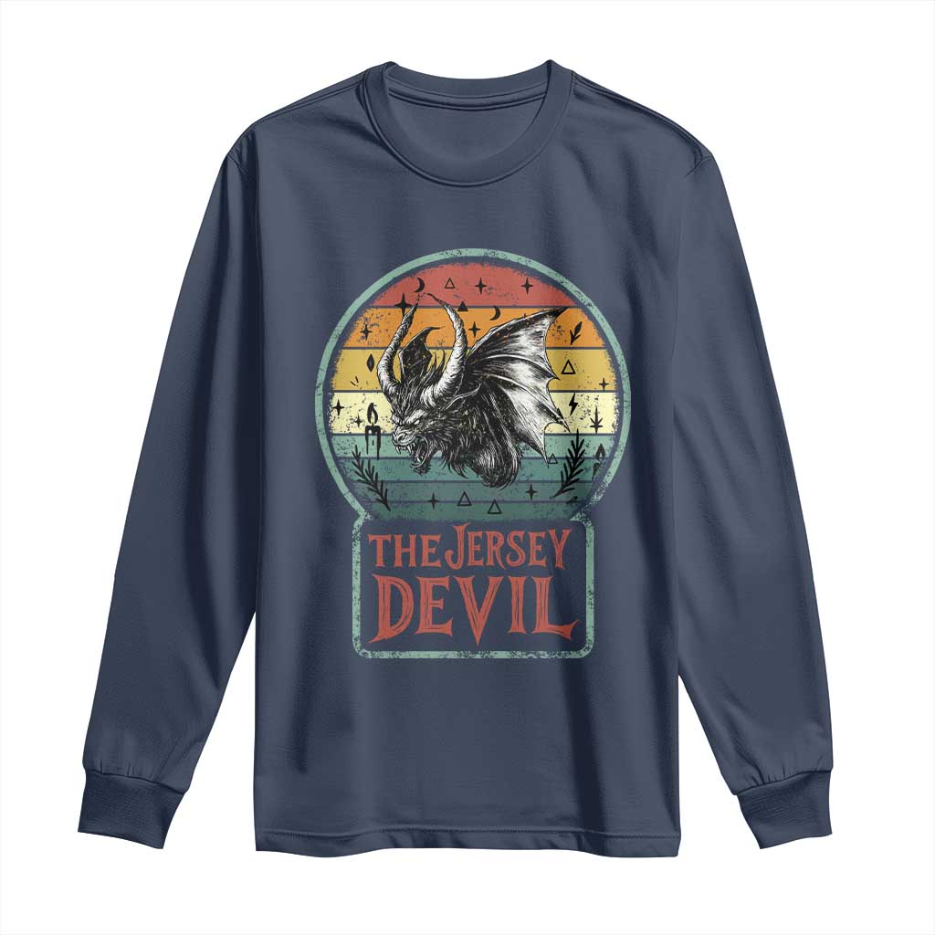 The Jersey Devil Long Sleeve Shirt Retro Vintage New Jersey Cryptid - Wonder Print Shop