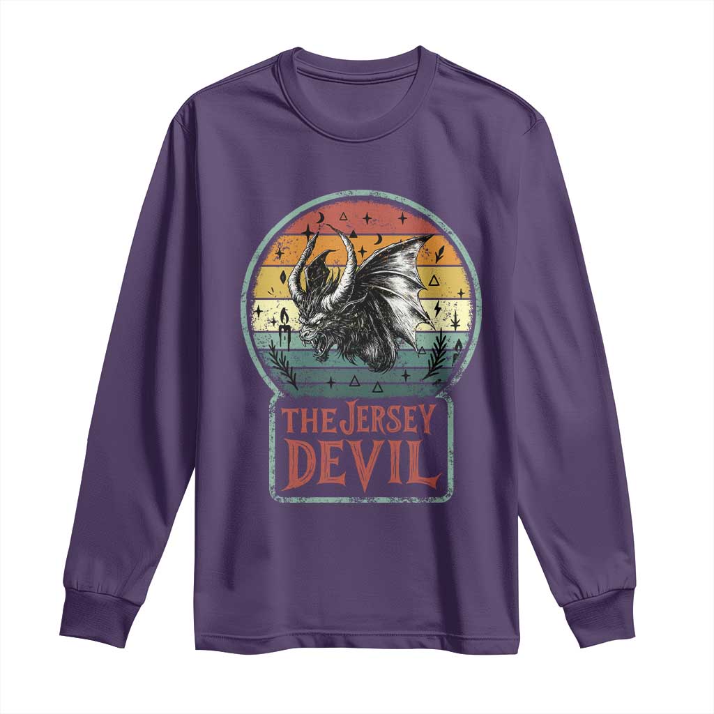 The Jersey Devil Long Sleeve Shirt Retro Vintage New Jersey Cryptid - Wonder Print Shop