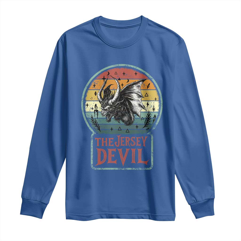The Jersey Devil Long Sleeve Shirt Retro Vintage New Jersey Cryptid - Wonder Print Shop