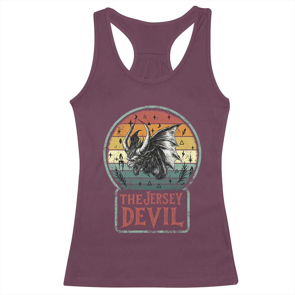 The Jersey Devil Racerback Tank Top Retro Vintage New Jersey Cryptid - Wonder Print Shop