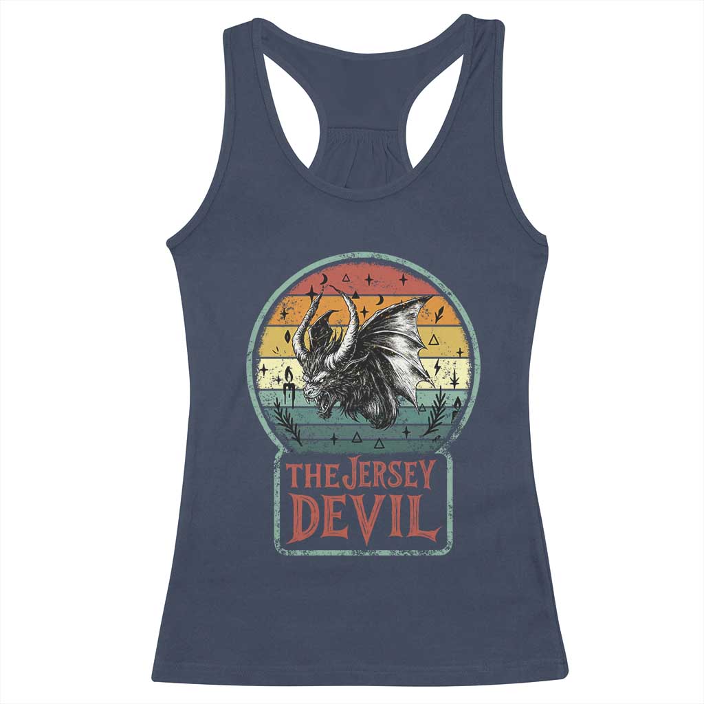The Jersey Devil Racerback Tank Top Retro Vintage New Jersey Cryptid - Wonder Print Shop