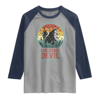 The Jersey Devil Raglan Shirt Retro Vintage New Jersey Cryptid - Wonder Print Shop