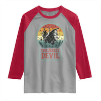 The Jersey Devil Raglan Shirt Retro Vintage New Jersey Cryptid - Wonder Print Shop