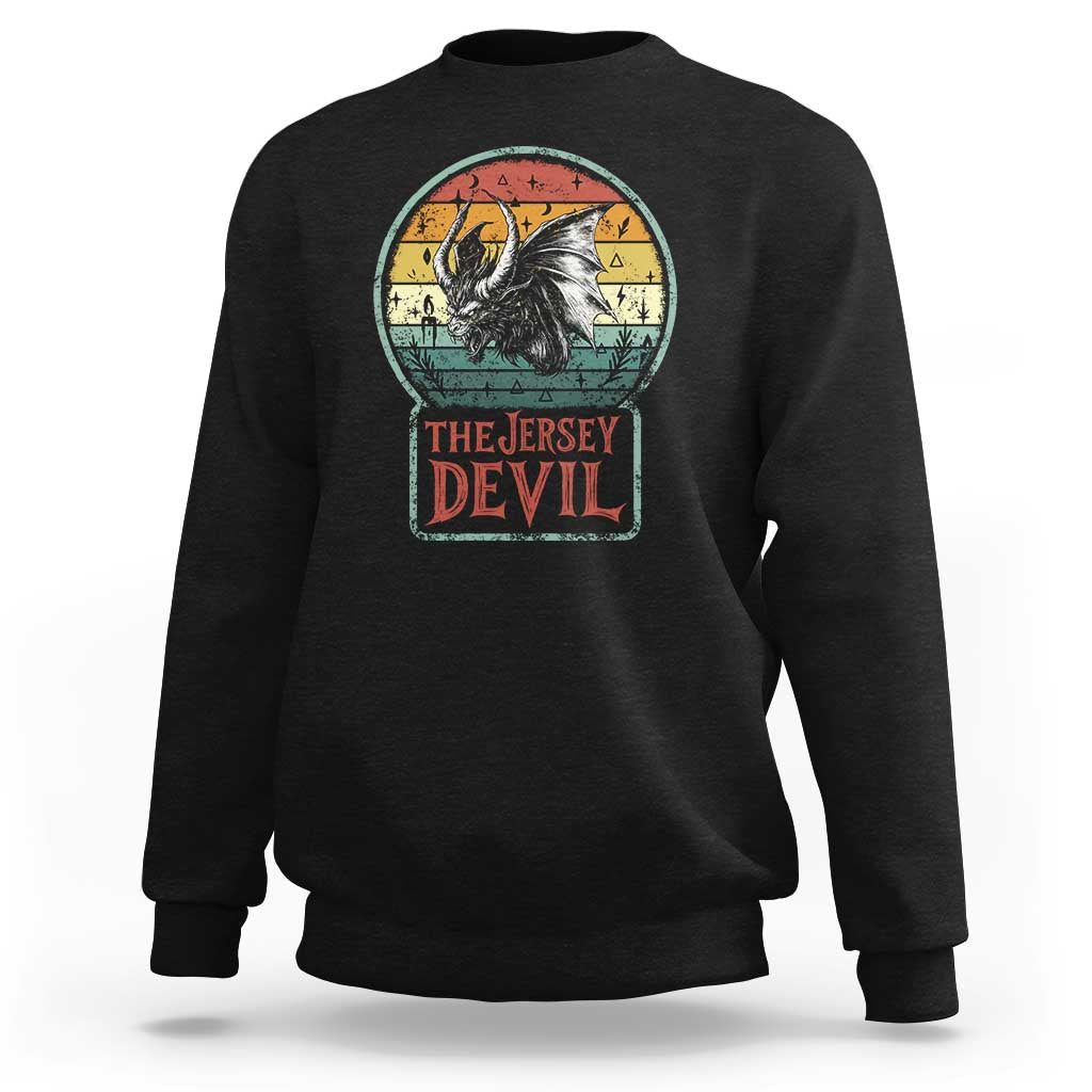 The Jersey Devil Sweatshirt Retro Vintage New Jersey Cryptid - Wonder Print Shop