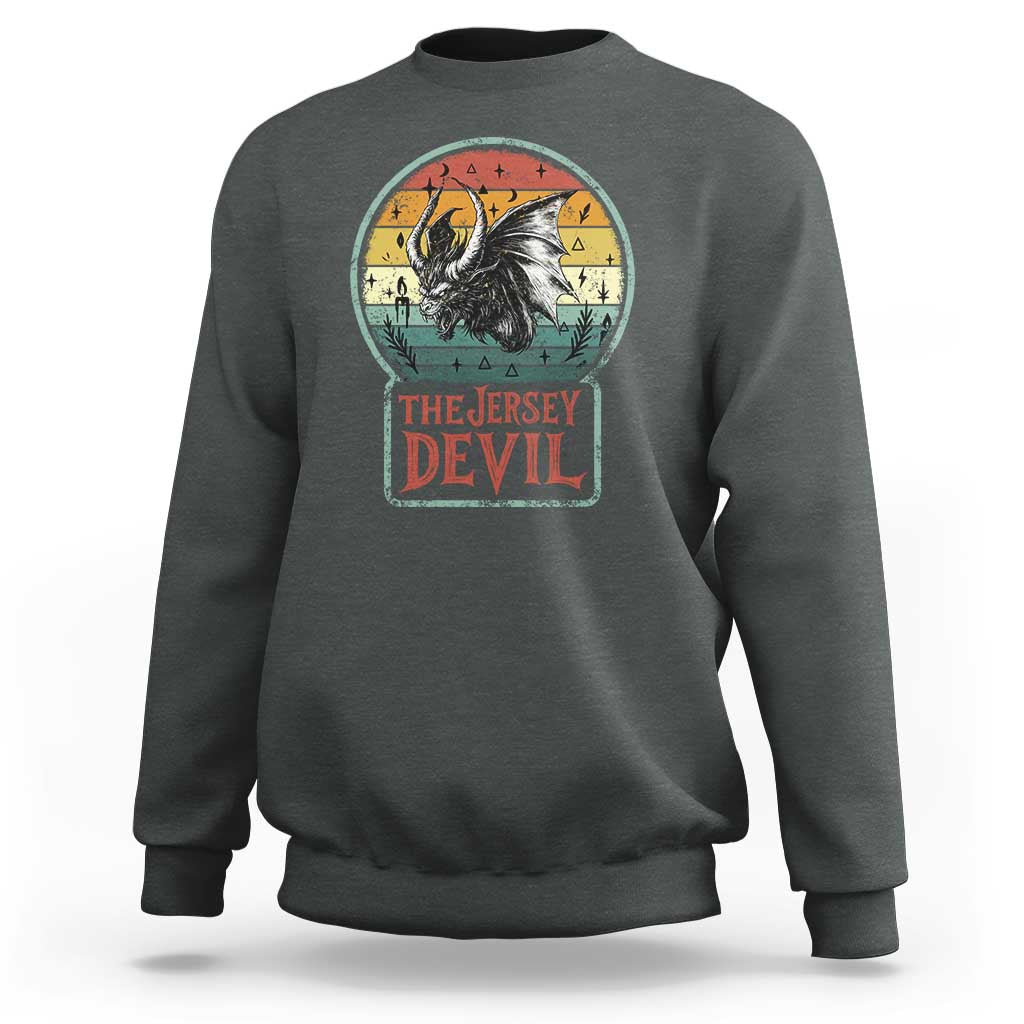 The Jersey Devil Sweatshirt Retro Vintage New Jersey Cryptid - Wonder Print Shop