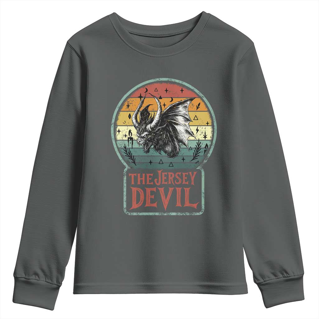 The Jersey Devil Youth Sweatshirt Retro Vintage New Jersey Cryptid - Wonder Print Shop