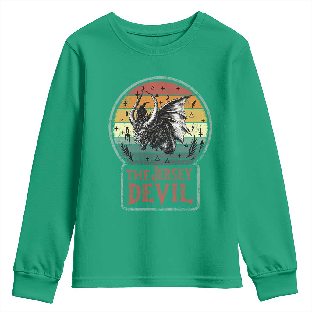 The Jersey Devil Youth Sweatshirt Retro Vintage New Jersey Cryptid - Wonder Print Shop