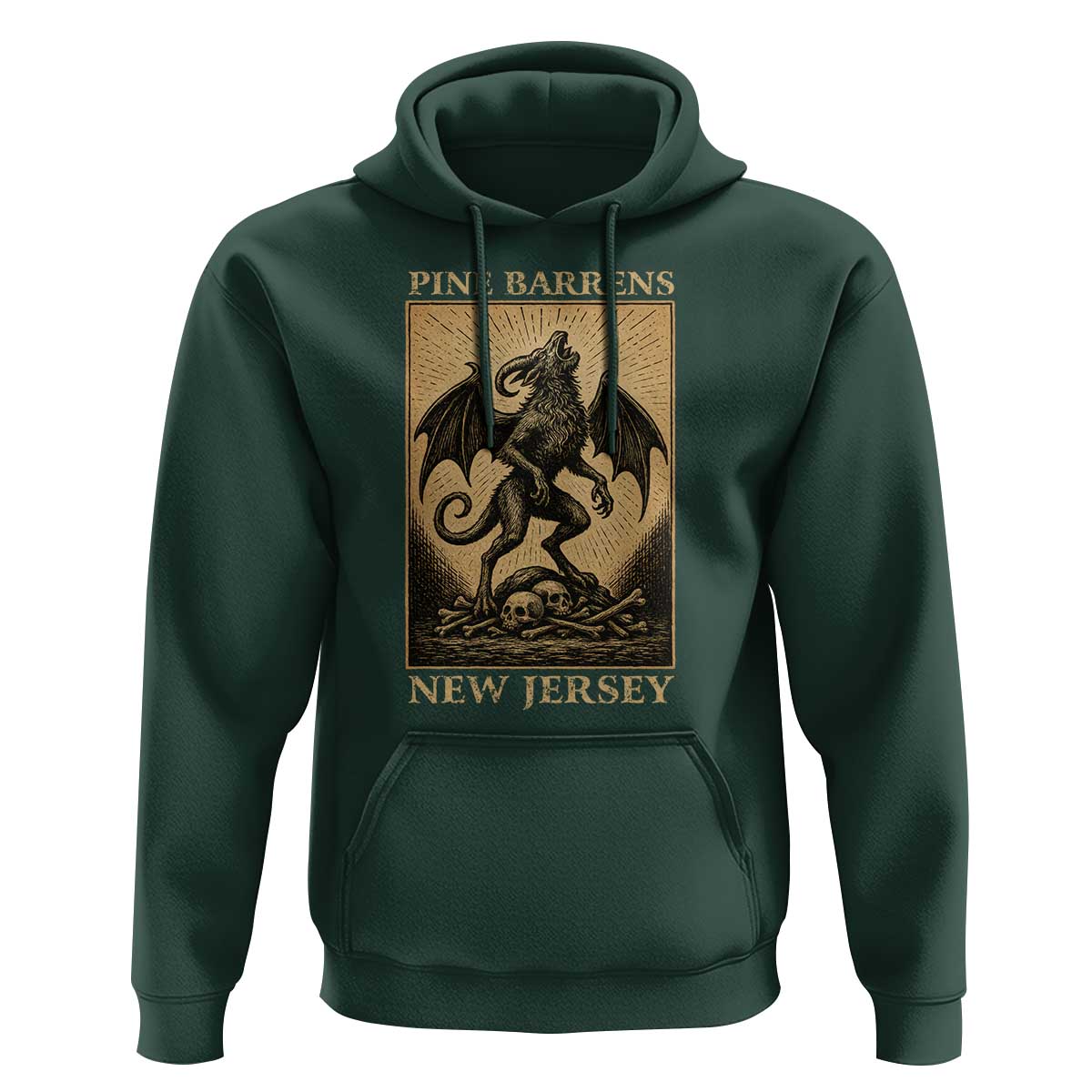Jersey Devil Hoodie Gothic Horror Gift Pine Barrens New Jersey - Wonder Print Shop