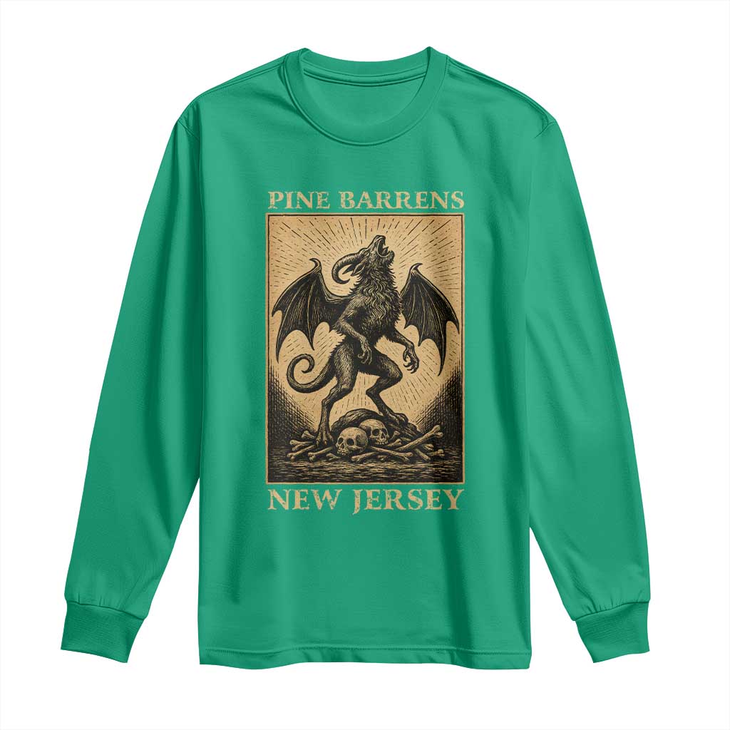 Jersey Devil Long Sleeve Shirt Gothic Horror Gift Pine Barrens New Jersey - Wonder Print Shop