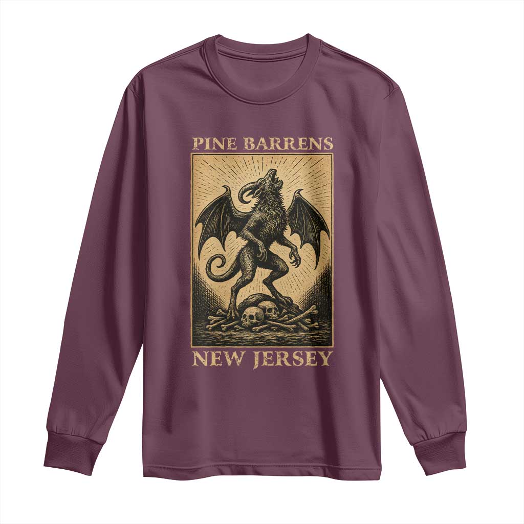 Jersey Devil Long Sleeve Shirt Gothic Horror Gift Pine Barrens New Jersey - Wonder Print Shop