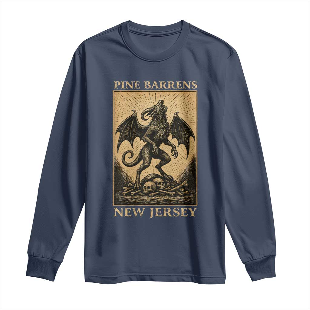 Jersey Devil Long Sleeve Shirt Gothic Horror Gift Pine Barrens New Jersey - Wonder Print Shop