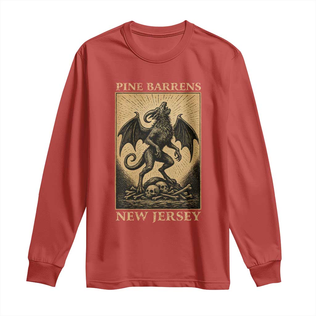 Jersey Devil Long Sleeve Shirt Gothic Horror Gift Pine Barrens New Jersey - Wonder Print Shop