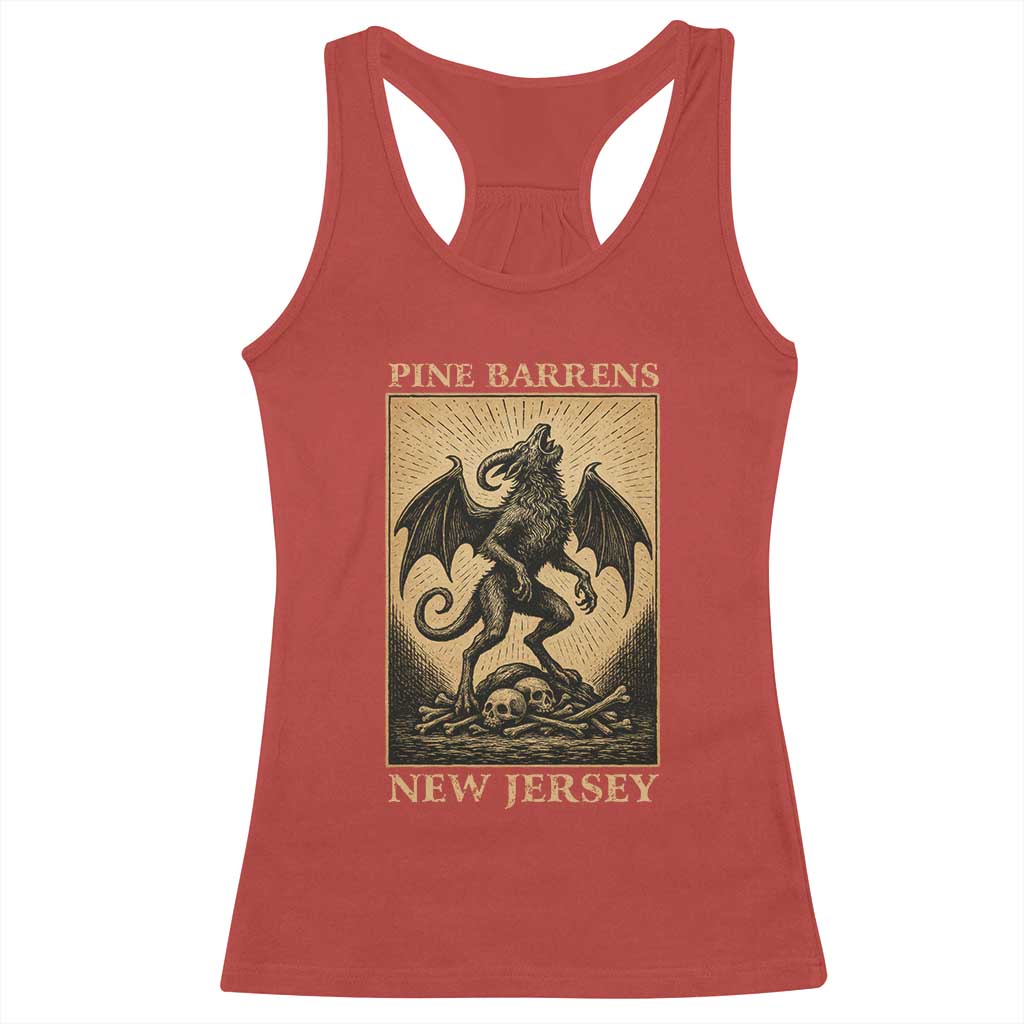 Jersey Devil Racerback Tank Top Gothic Horror Gift Pine Barrens New Jersey - Wonder Print Shop