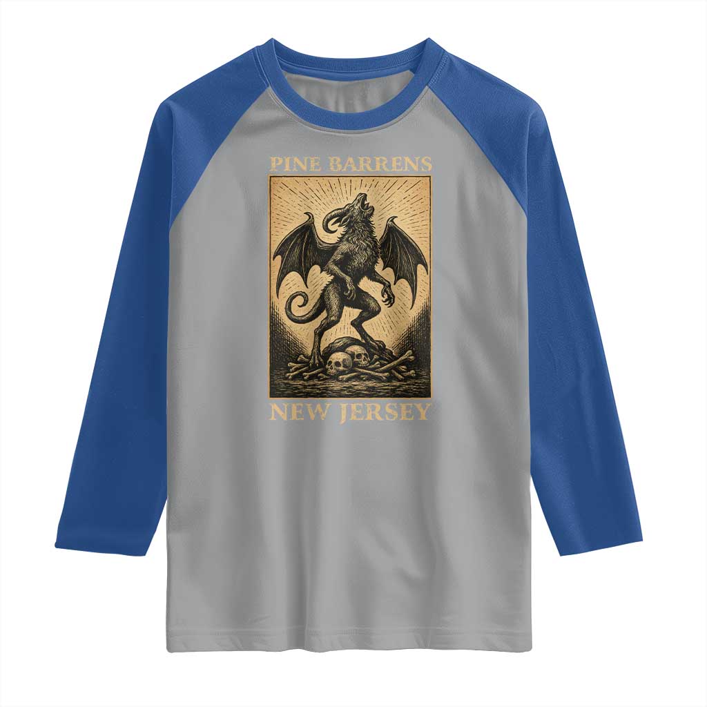 Jersey Devil Raglan Shirt Gothic Horror Gift Pine Barrens New Jersey - Wonder Print Shop