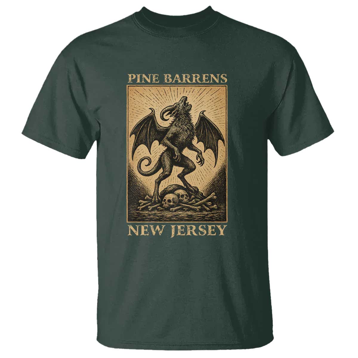 Jersey Devil T Shirt Gothic Horror Gift Pine Barrens New Jersey - Wonder Print Shop