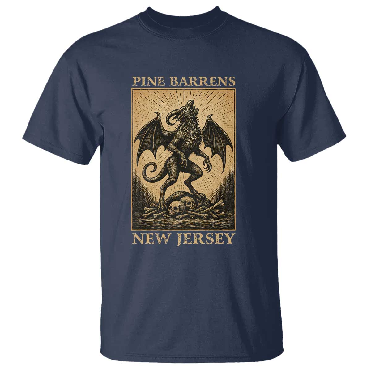 Jersey Devil T Shirt Gothic Horror Gift Pine Barrens New Jersey - Wonder Print Shop